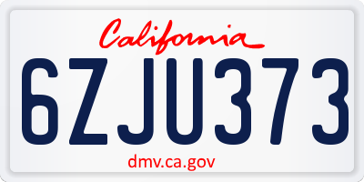 CA license plate 6ZJU373