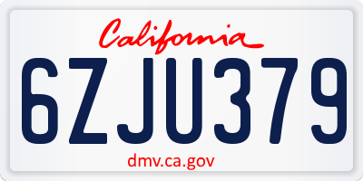 CA license plate 6ZJU379
