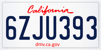 CA license plate 6ZJU393