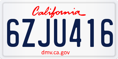 CA license plate 6ZJU416