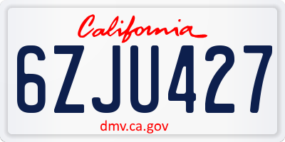 CA license plate 6ZJU427