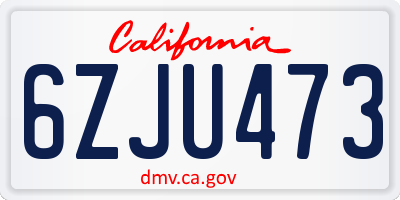 CA license plate 6ZJU473