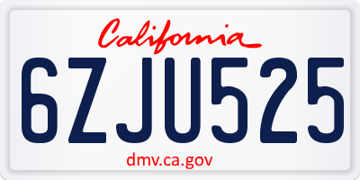 CA license plate 6ZJU525