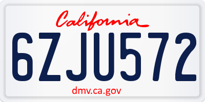 CA license plate 6ZJU572