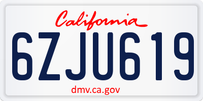 CA license plate 6ZJU619