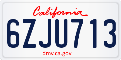 CA license plate 6ZJU713