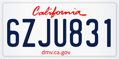 CA license plate 6ZJU831