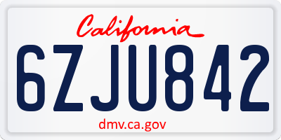 CA license plate 6ZJU842