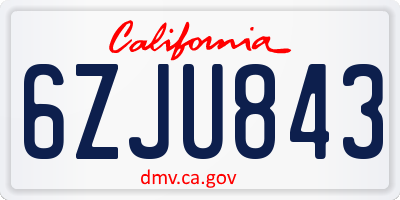 CA license plate 6ZJU843