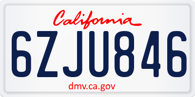 CA license plate 6ZJU846