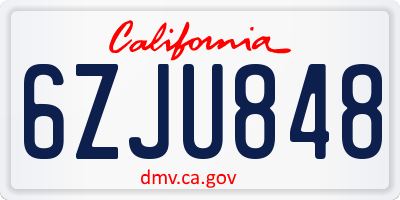 CA license plate 6ZJU848