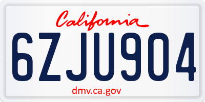 CA license plate 6ZJU904