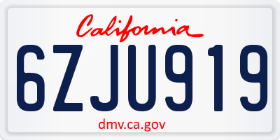 CA license plate 6ZJU919