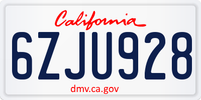 CA license plate 6ZJU928