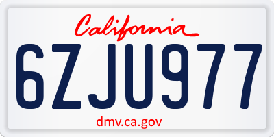 CA license plate 6ZJU977
