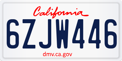 CA license plate 6ZJW446