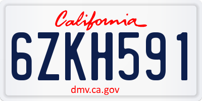 CA license plate 6ZKH591
