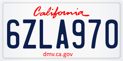 CA license plate 6ZLA970
