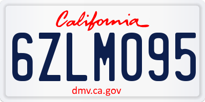 CA license plate 6ZLM095