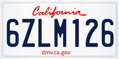 CA license plate 6ZLM126