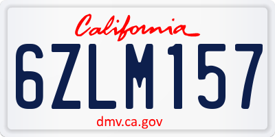 CA license plate 6ZLM157