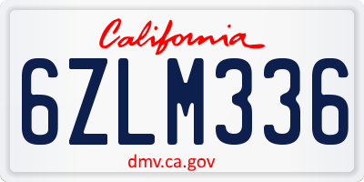 CA license plate 6ZLM336