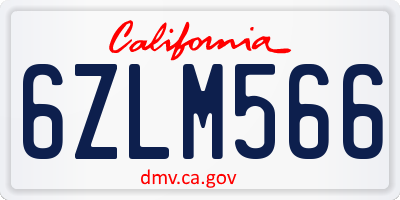 CA license plate 6ZLM566