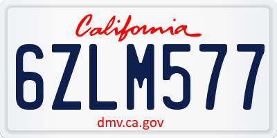 CA license plate 6ZLM577