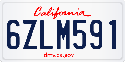 CA license plate 6ZLM591