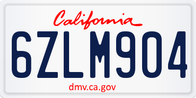 CA license plate 6ZLM904