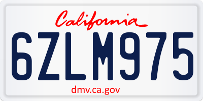 CA license plate 6ZLM975