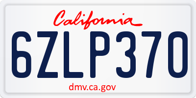 CA license plate 6ZLP370