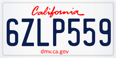 CA license plate 6ZLP559