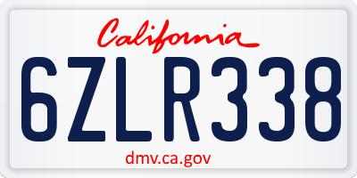 CA license plate 6ZLR338