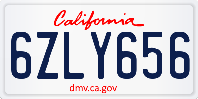 CA license plate 6ZLY656