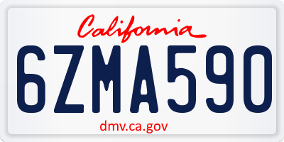 CA license plate 6ZMA590