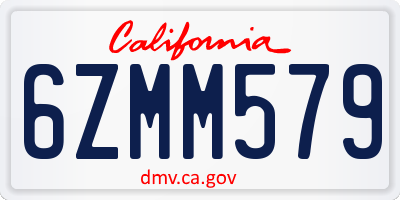 CA license plate 6ZMM579
