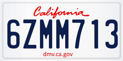 CA license plate 6ZMM713