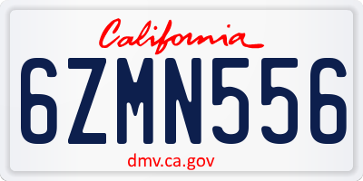 CA license plate 6ZMN556