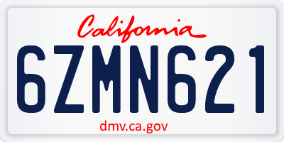 CA license plate 6ZMN621