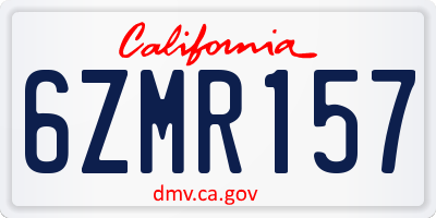 CA license plate 6ZMR157