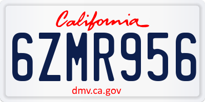 CA license plate 6ZMR956