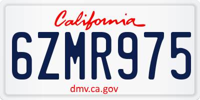 CA license plate 6ZMR975
