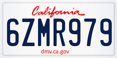 CA license plate 6ZMR979
