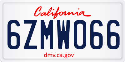 CA license plate 6ZMW066