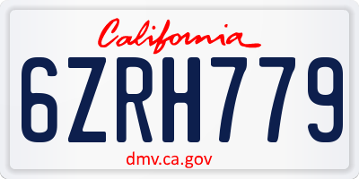 CA license plate 6ZRH779