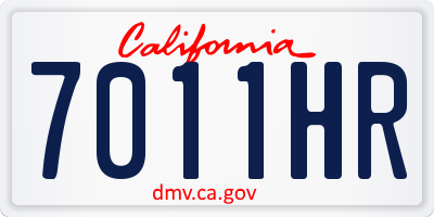 CA license plate 7011HR