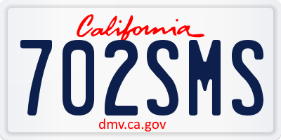 CA license plate 702SMS