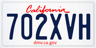 CA license plate 702XVH