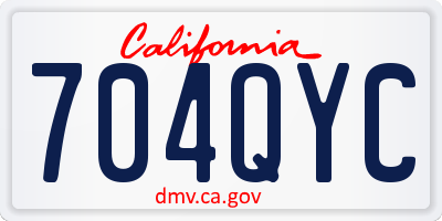 CA license plate 704QYC